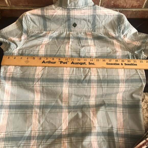 Prana Button Down Short Sleeve Sz S Plaid Shirts Set of 2 Pocket Casual Street W - Picture 9 of 9
